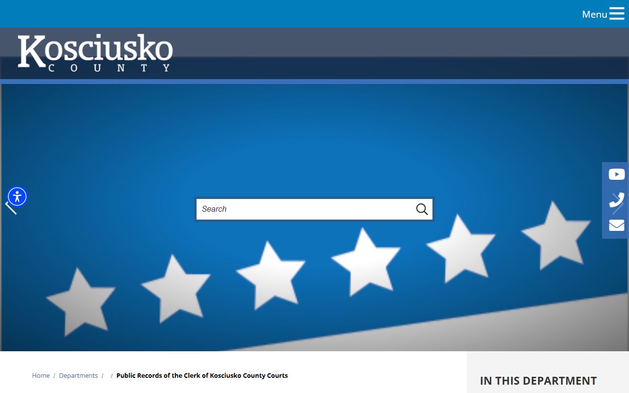 Kosciusko County Clerk records public records page