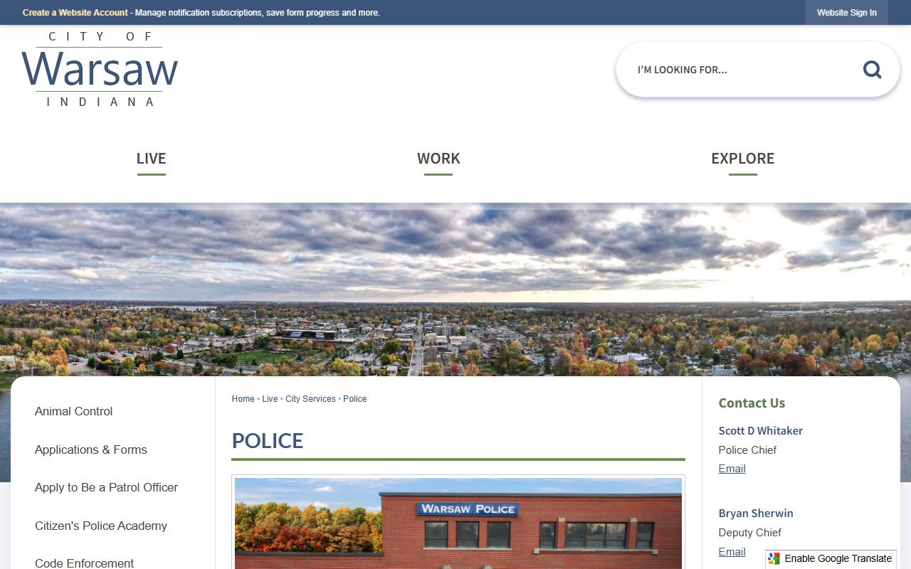 Kosciusko County arrest records Warsaw Police Department source