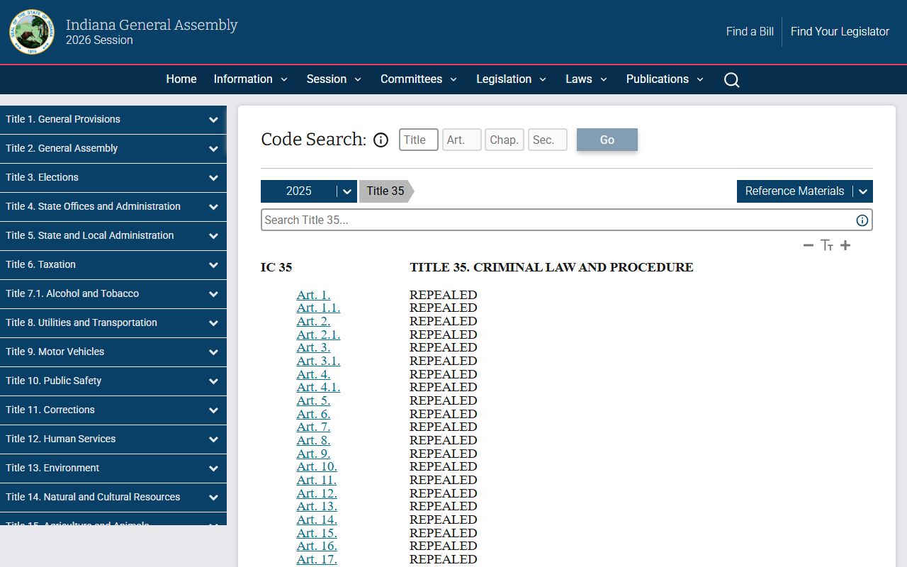 Kosciusko County criminal court records Indiana criminal code