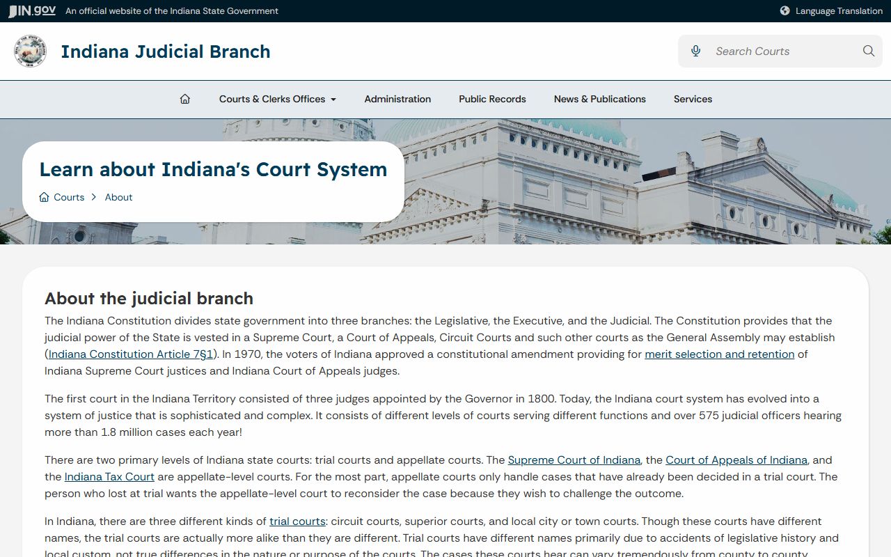 Kosciusko County Circuit and Superior Courts Indiana court system