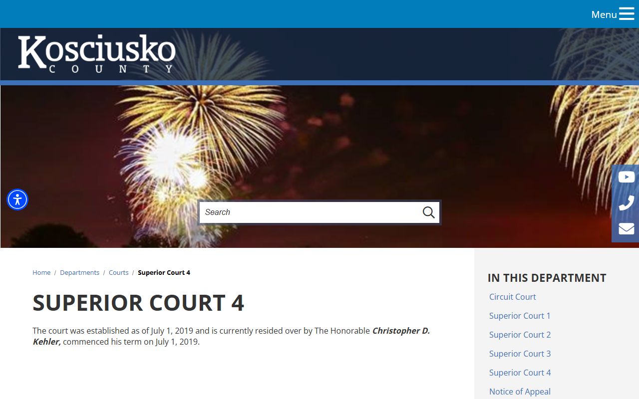 Kosciusko County Circuit and Superior Courts Superior Court 4 page