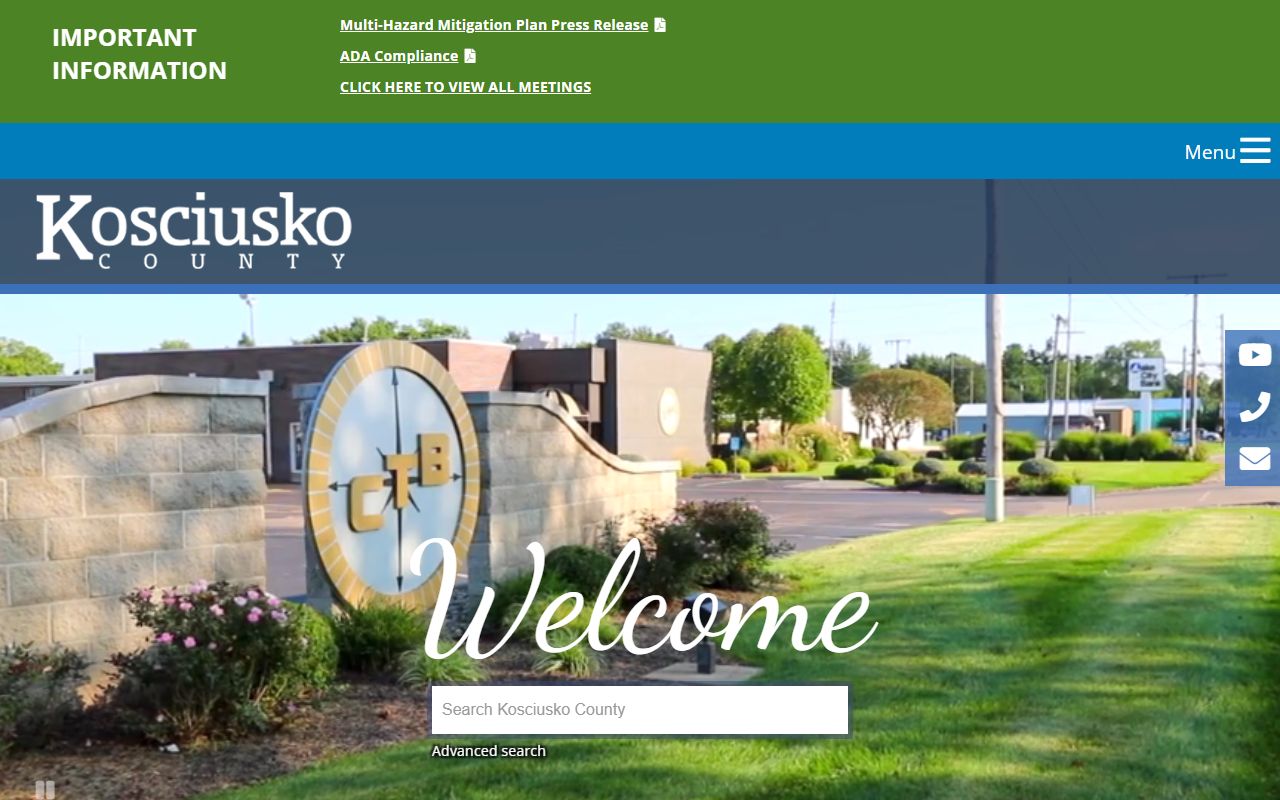 Kosciusko County court records government homepage