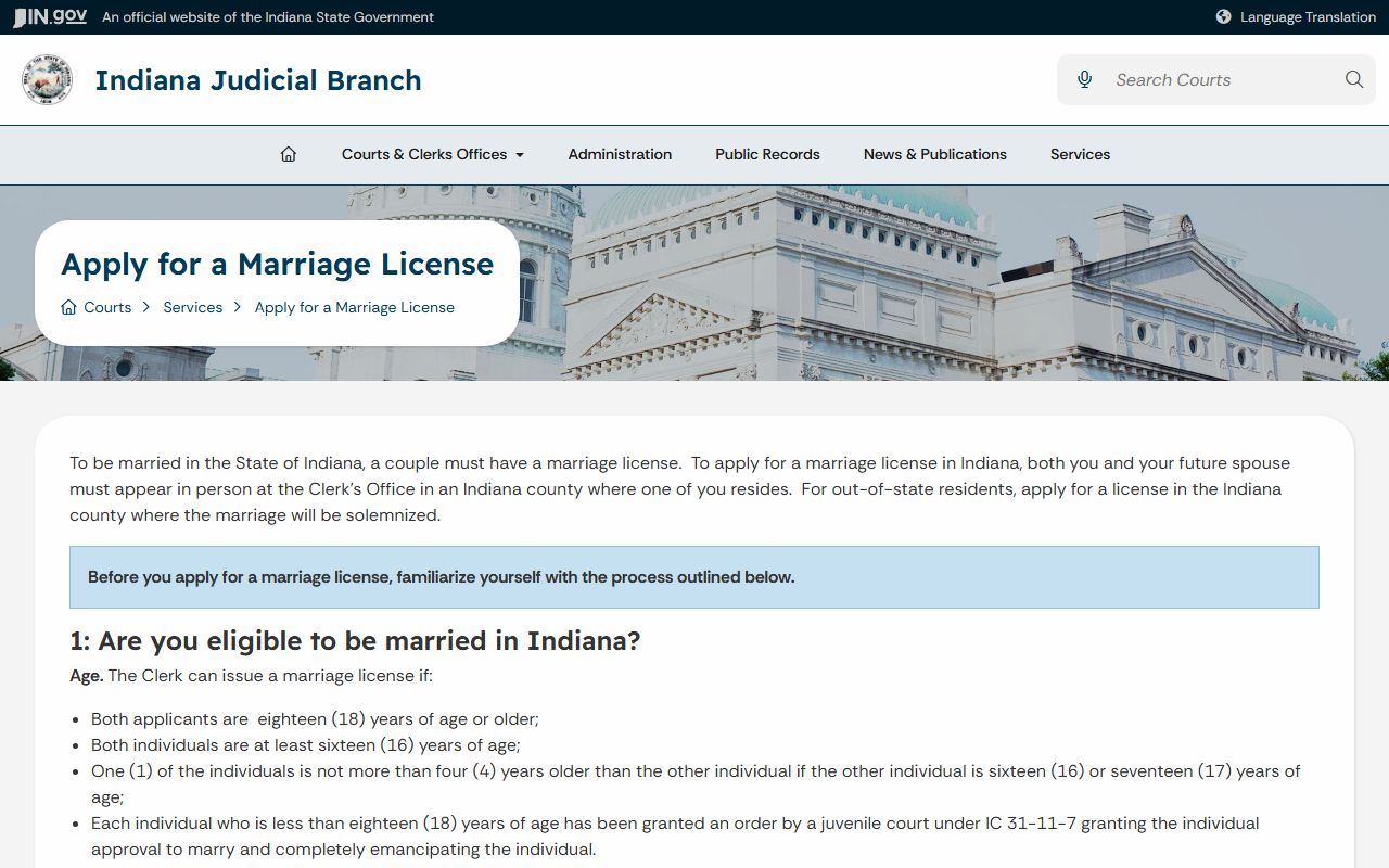 Kosciusko County marriage records Indiana marriage license guide